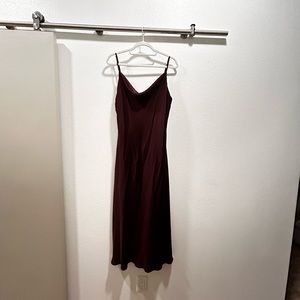 Silk burgundy Maxi Dress